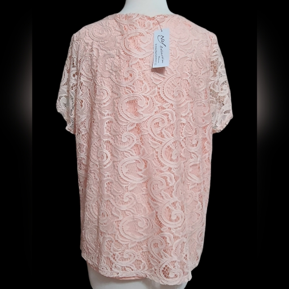 NWT NY Collection size 1X peachy/pink top - Picture 3 of 10